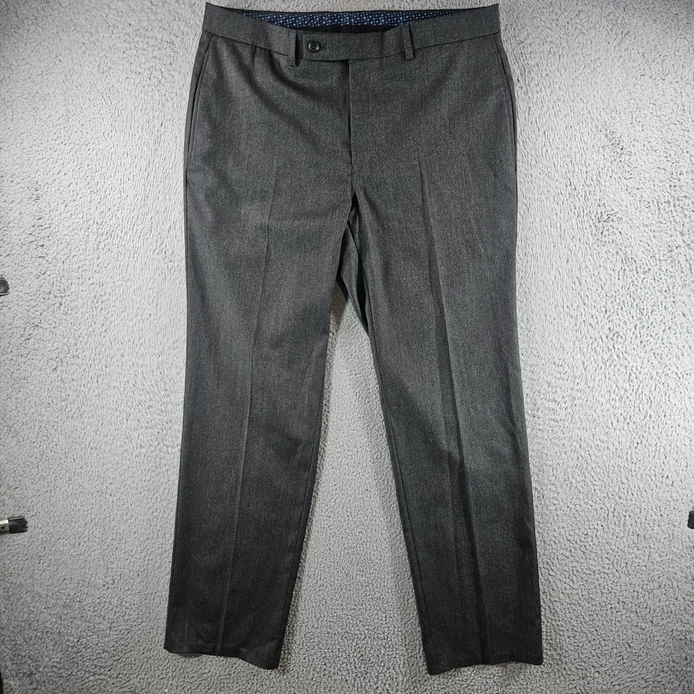 Lauren Ralph Lauren Mens Dress Pants 34W 30L Charcoal Gray Flat Front Stretch
